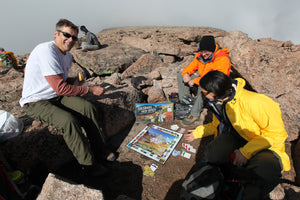 Playing Colorado 14er-opoly at 14,000 ft.